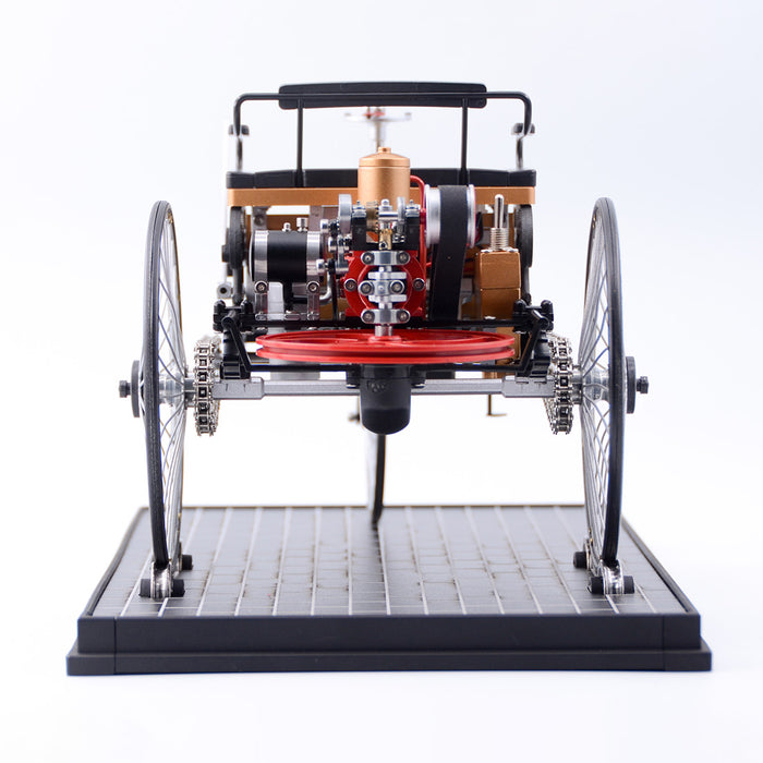 TECHING Vintage First Generation Three-Wheel Automobile  Metal Mechanical Electric DIY Assembly Kit Model-430+ PCS