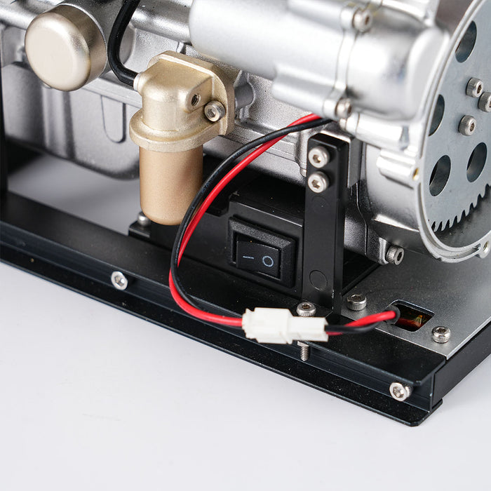 TECHING 1/10 DIY Mini Metal OHV Inline Four-cylinder Diesel Engine Model with Cooling System Educational Toys Gifts (Upgraded Version/300+PCS) enginediyshop