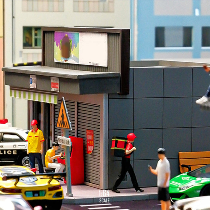 1/64 Scale "Ichiben" Convenience Store Miniature Model, Micro Scale Landscape for Photography, Desktop Collectible Display Decor (Figures & Cars Not Included) enginediyshop