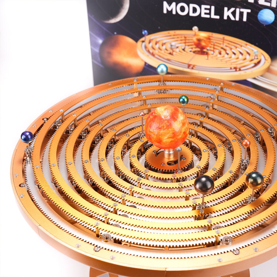 Metal DIY Mechanical Solar System Model Kit, Dynamic Orbital Desk Ornament -600+PCS enginediyshop