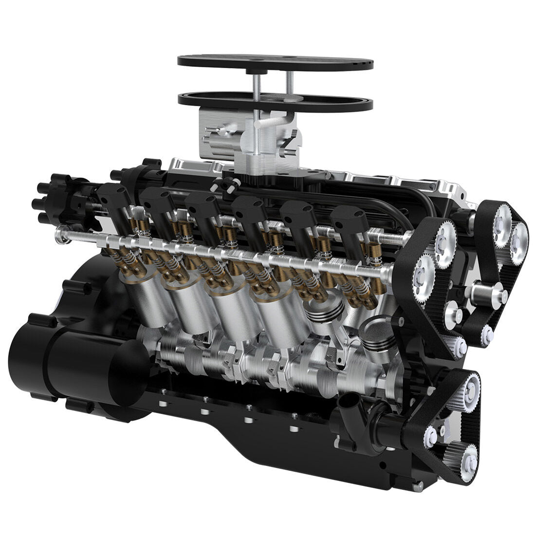 Steam Engine 12 ENJOMOR V12 Engine GS-V12 72CC DOHC 4-Stroke 12-Cylinder 48-Valve Wate ...