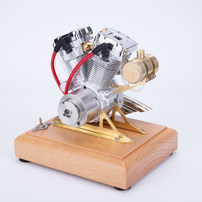 RETROL OHV 4.2CC V-Twin Four-Stroke Gasoline Engine Mini Retro Motorcycle Internal Combustion Engine Model (RTR Version) enginediyshop