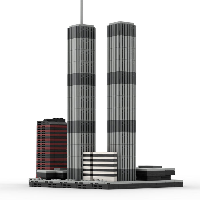 Mocsage 1/2000 Scale World Trade Center (1973-2001) Micro Parts Building Blocks Set (982PCS) enginediyshop