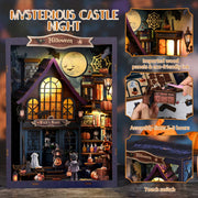 Gothic Haunted Castle 3D Wooden DIY Miniature Horror House Kit, Halloween Desktop Decoration & Creative Gift (237PCS) enginediyshop