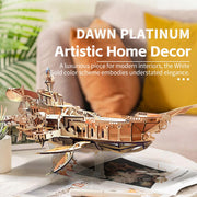 Whale Ship DIY 3D Wooden Puzzle Kit (472PCS) enginediyshop