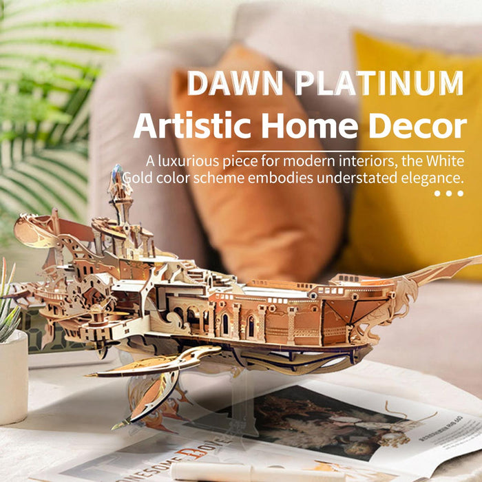 Whale Ship DIY 3D Wooden Puzzle Kit (472PCS) enginediyshop