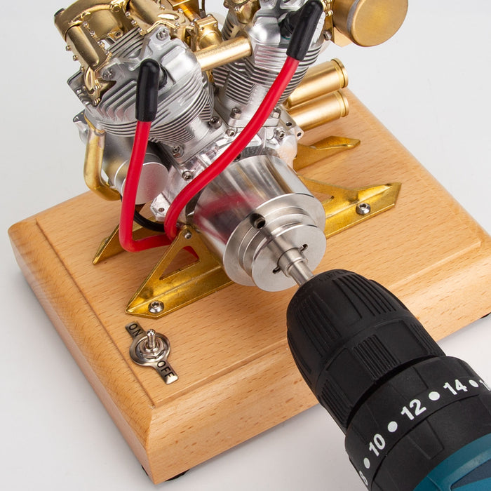 RETROL R29 4.2CC Mini OHV V-Twin Double-cylinder Four-stroke Gasoline Engine Internal Combustion Engine Model for Motorcycle