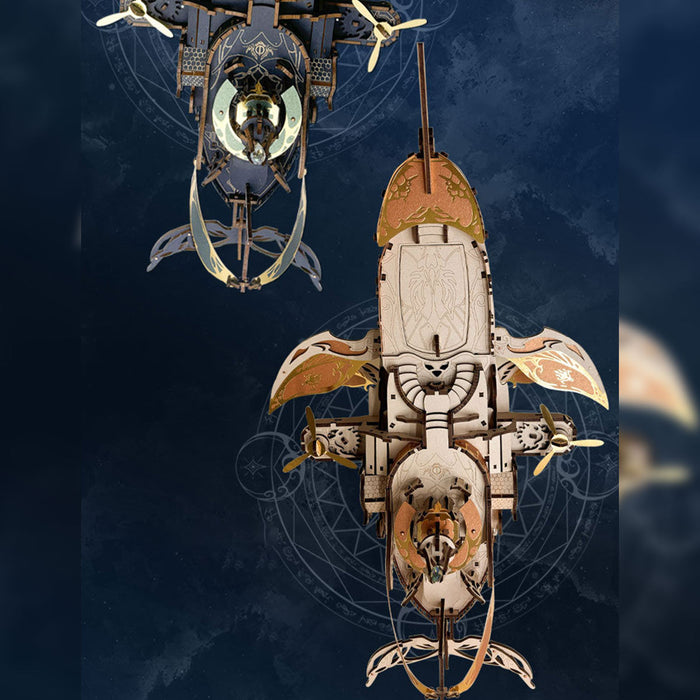 Whale Ship DIY 3D Wooden Puzzle Kit (472PCS) enginediyshop