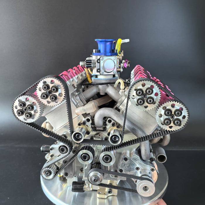 RUIFEIYA V10-150 1/4 Scale Working V10 Gas Engine Model - 150cc DOHC 40-Valve 4-Stroke 3-Ring Water-Cooled Internal Combustion Engine (Assembled Version) enginediyshop