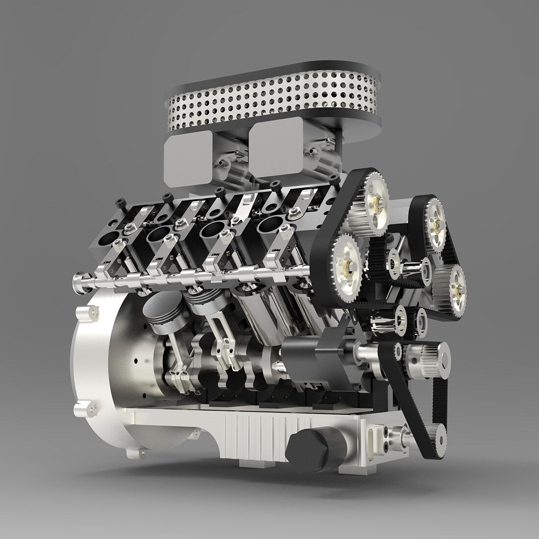 ENJOMOR V8 78CC DOHC Four-stroke V-shaped Eight-cylinder Water-cooled Electric Gasoline Internal Combustion Engine Model enginediyshop