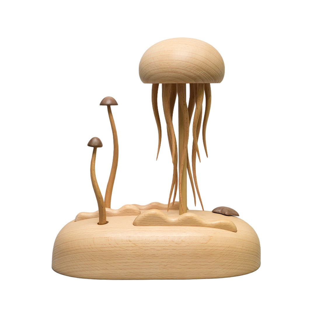 Illuminated Wooden Jellyfish Dynamic Model Desktop Stress-Relief Decor enginediyshop