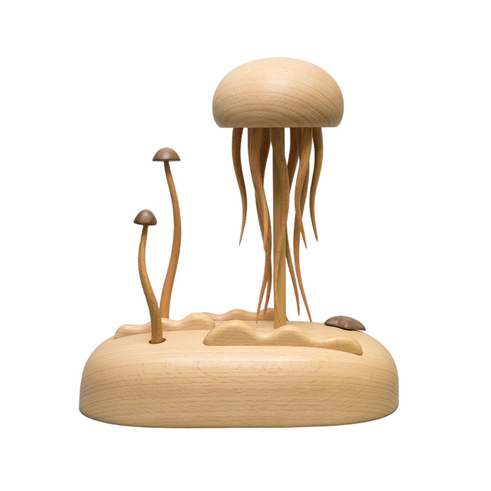 Illuminated Wooden Jellyfish Dynamic Model Desktop Stress-Relief Decor enginediyshop