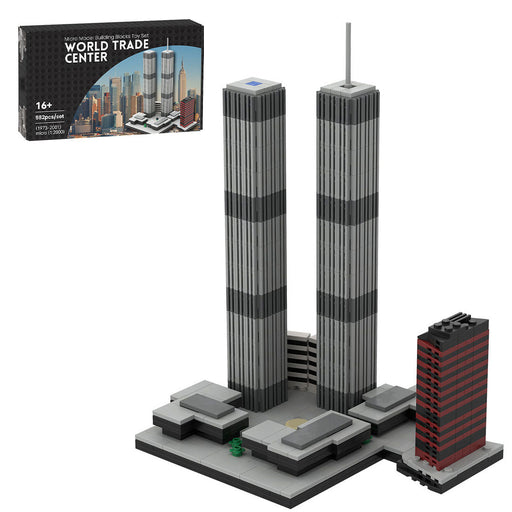 Mocsage 1/2000 Scale World Trade Center (1973-2001) Micro Parts Building Blocks Set (982PCS) enginediyshop