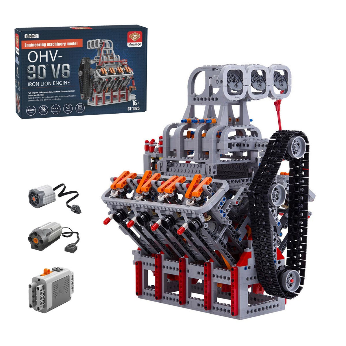 HOLDEN OHV 5.0L V8 Motor MOC Engine Model Building Blocks - 2106PCS ...