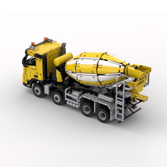 MOC-1/17 Scale Volvo FMX Cement Mixer Truck Building Blocks Set(Dynamic Version/Yellow/3384PCS)