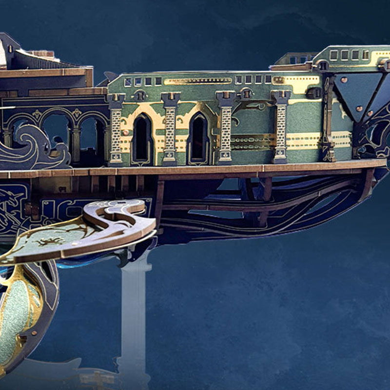 Whale Ship DIY 3D Wooden Puzzle Kit (472PCS) enginediyshop