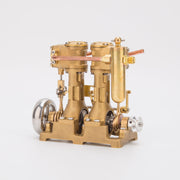 RW-L2 Mini Inline Double Cylinder Reciprocating Steam Engine Model for 70-130cm Steamships (Forward and Reverse Rotation/Without Boiler) enginediyshop