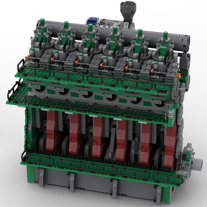 Two-Stroke Reciprocator Diesel Engine Marine MOC Engine Model DIY Asse ...