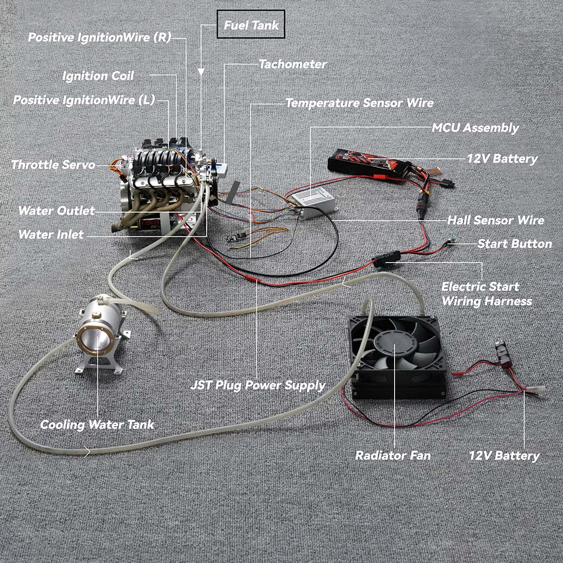 CISON LS-52 V8 Engine Model Kit – 1/5 Scale Working 4-Stroke Gasoline Internal Combustion Engine enginediyshop