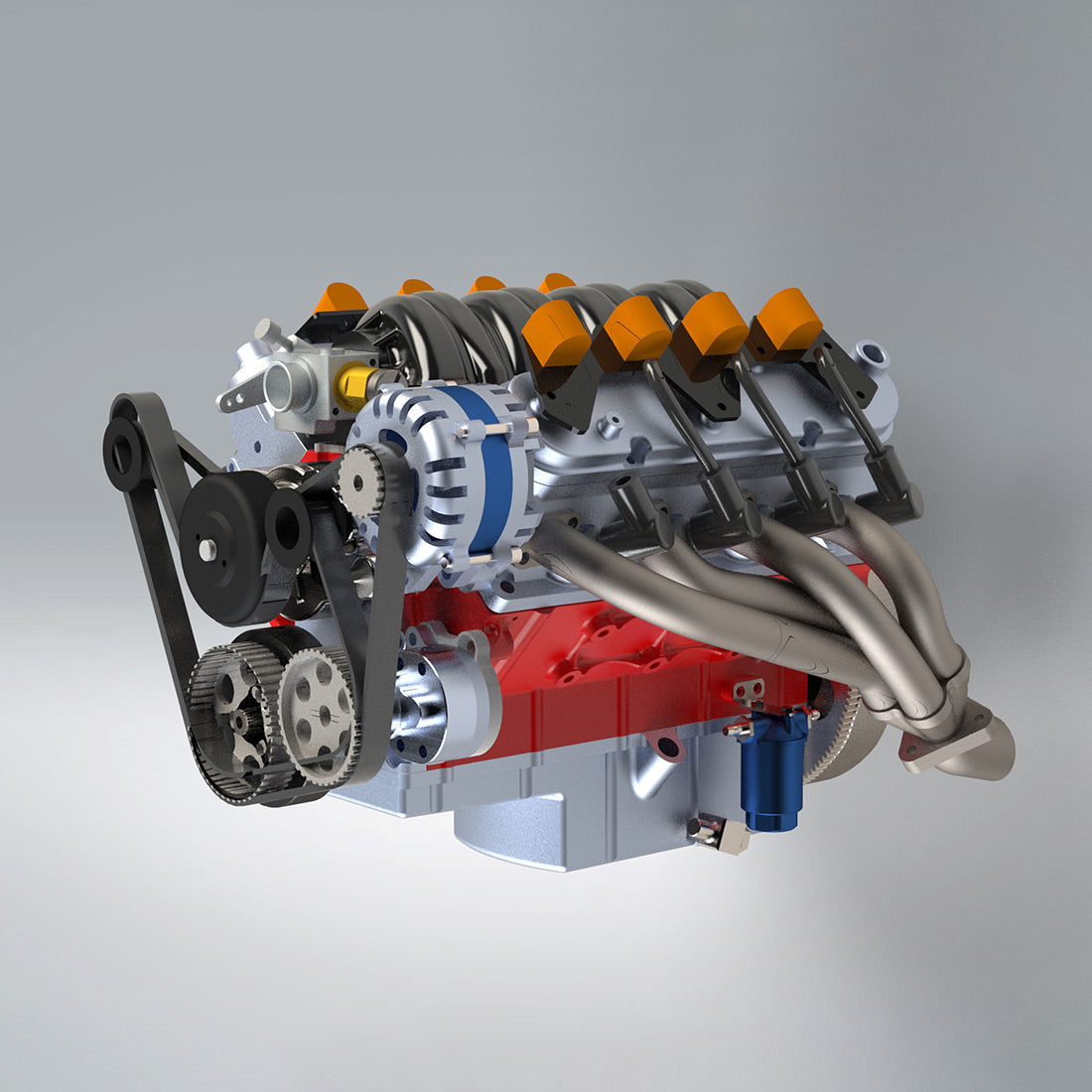 CISON LS-52 V8 Engine Model Kit – 1/5 Scale Working 4-Stroke Gasoline Internal Combustion Engine enginediyshop