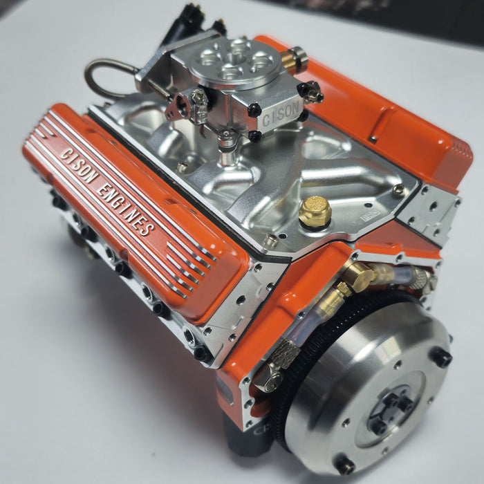 CISON Small-block 44CC 1/6 Scale V8 Engine Model, Water-Cooled 4-Stroke 8-Cylinder Gasoline Engine Internal Combustion V8 Engine Model Kit enginediyshop