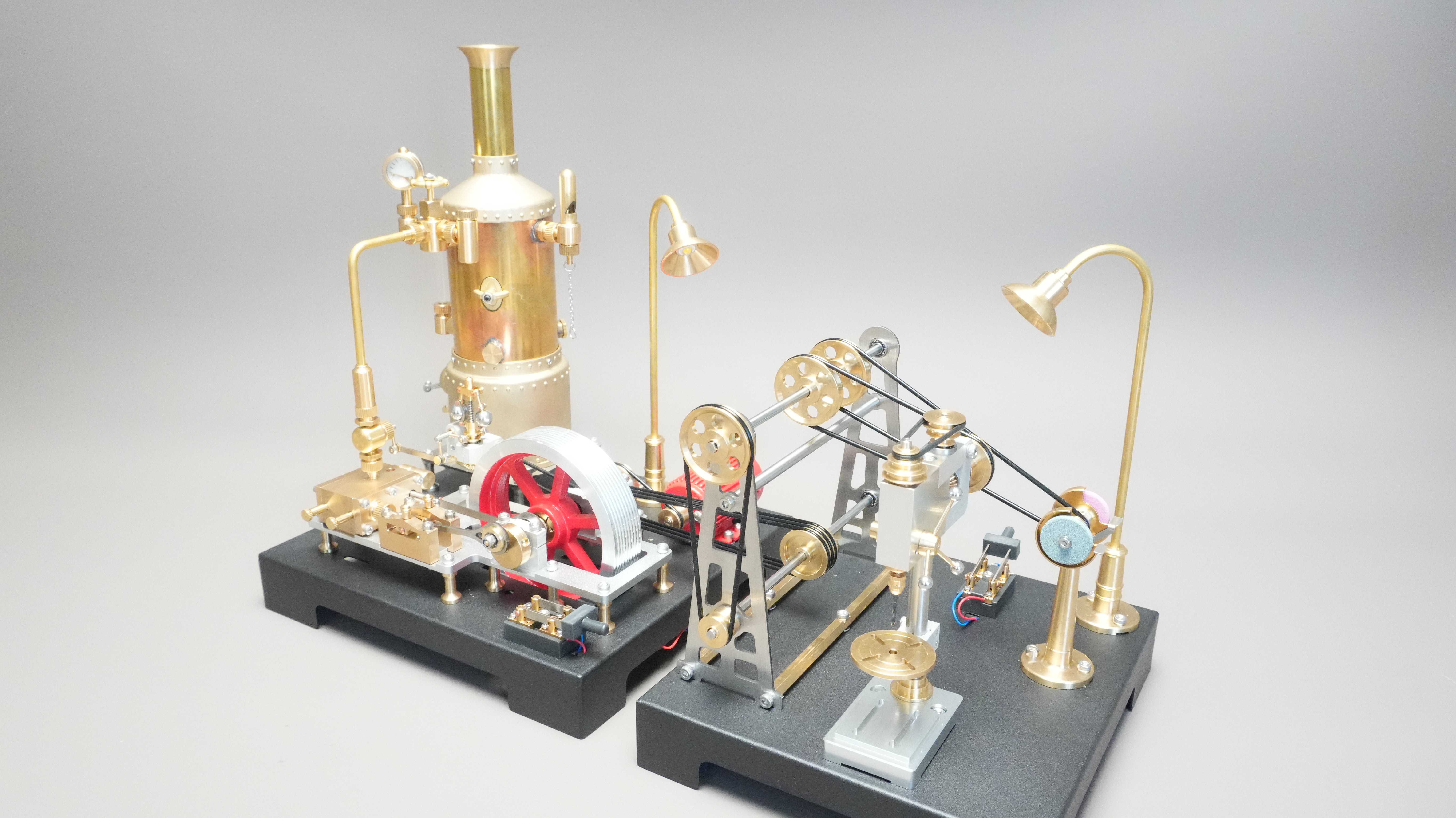 RETROL SE-03 DIY Steam Engine Model Kit with Generator & Light, 38 PCS Educational Mechanical Building Set