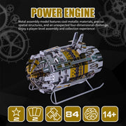 Metal Engine DIY Assembly Model Kit, Mechanical Disassemble Engine Puzzle Educational Experiment Educational Experiment Desk Toys 84PCS enginediyshop