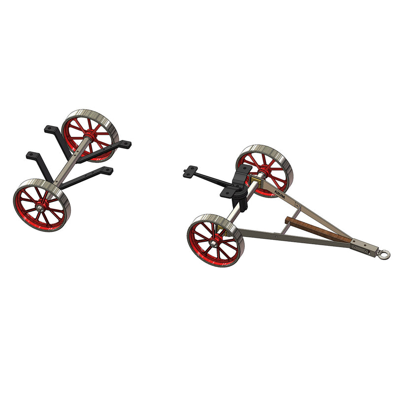 RETROL HM-01 Hit and Miss Engine Metal 4-Wheel Steering Flatbed Transport Cart Frame For Mechanical Enthusiasts And Vintage