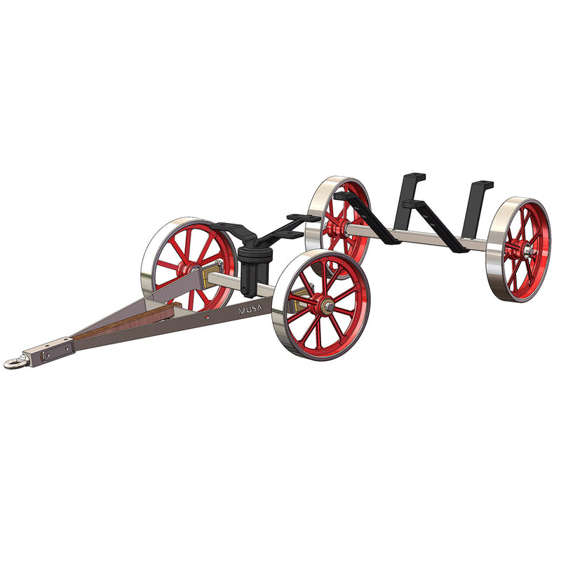 RETROL HM-01 Hit and Miss Engine Metal 4-Wheel Steering Flatbed Transport Cart Frame For Mechanical Enthusiasts And Vintage