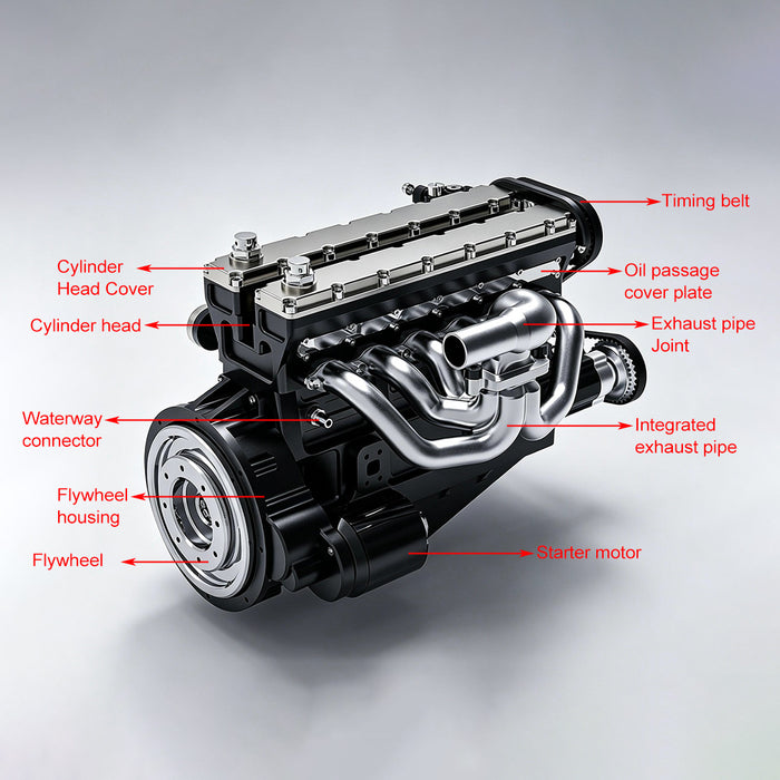 ENJOMOR 1/5 Scale GS-L6 28cc Inline 6 DOHC Gasoline Engine Model Enginediyshop