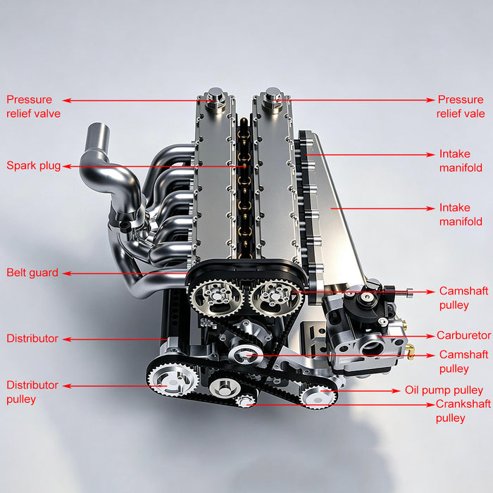 ENJOMOR 1/5 Scale GS-L6 28cc Inline 6 DOHC Gasoline Engine Model Enginediyshop