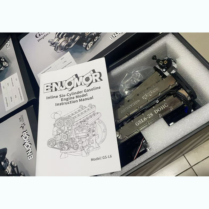ENJOMOR 1/5 Scale GS-L6 28cc Inline 6 DOHC Gasoline Engine Model Enginediyshop