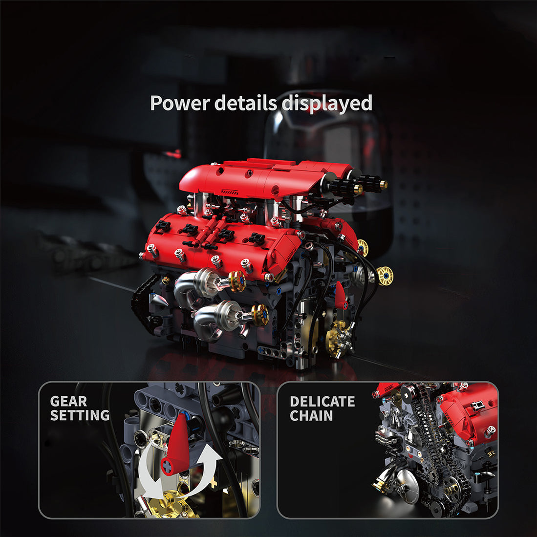 Ferrari V8 Engine Building Blocks Toy Set Build Your Own V8 Engine ...