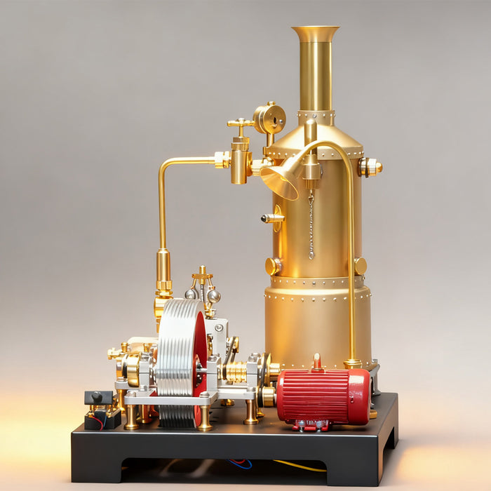 RETROL SE-03 DIY Steam Engine Model Kit with Generator & Light Educational Mechanical Building Set(38 PCS ) enginediyshop