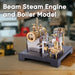 RETROL SE-01 Full Metal Stationary Beam Steam Engine Model and Horizontal Boiler Kit - enginediyshop