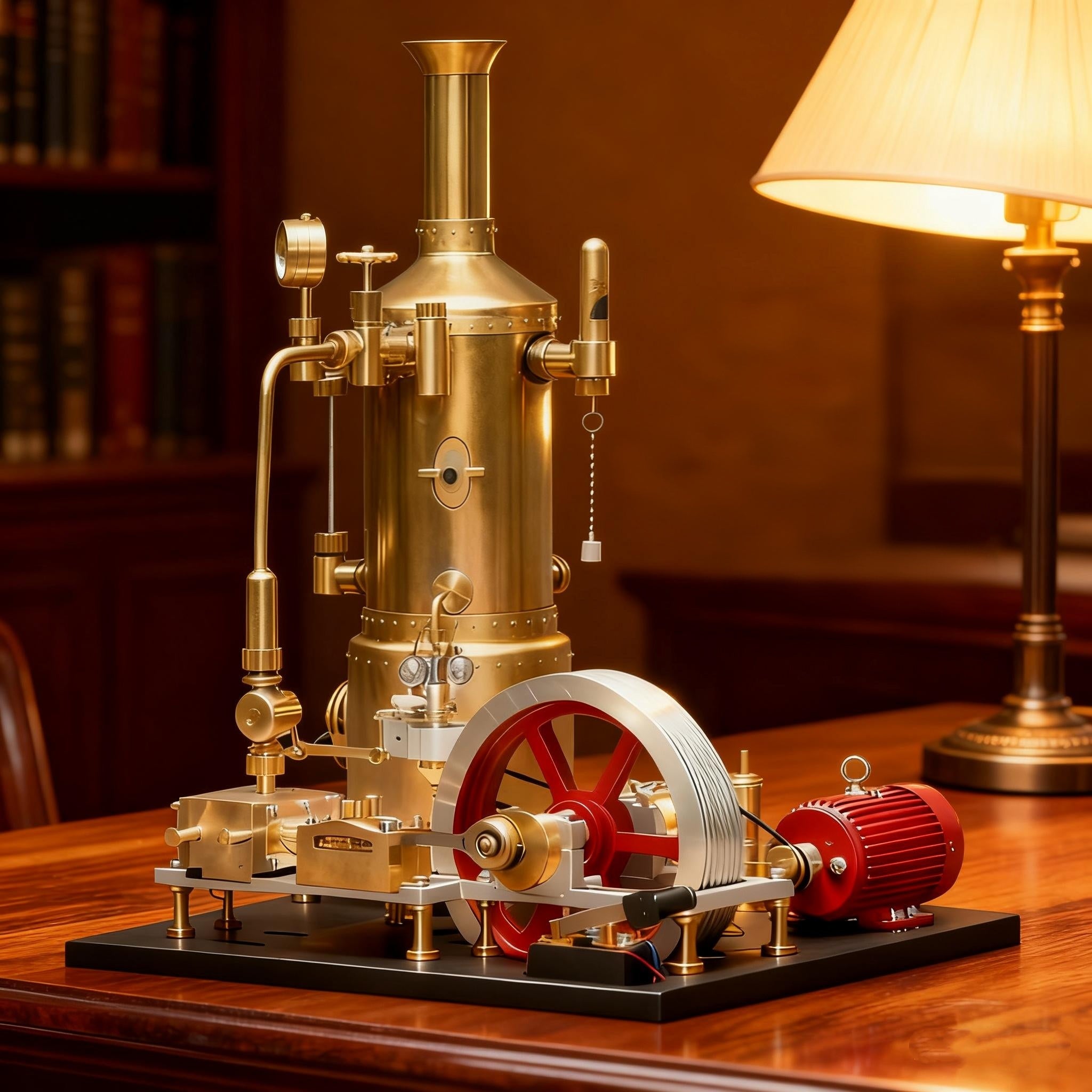 RETROL SE-03 DIY Steam Engine Model Kit with Generator & Light, 38 PCS Educational Mechanical Building Set