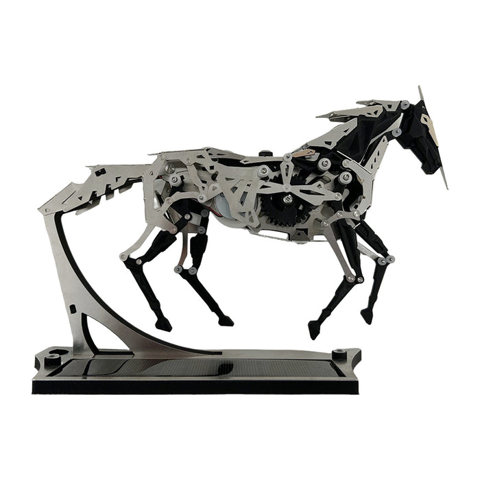 Solar-Powered Mechanical Horse 3D Metal Model DIY Assembly Art Sculpture Powered  Industrial Style Desk Decor Creature Mechanical Display Kit -165PCS enginediyshop