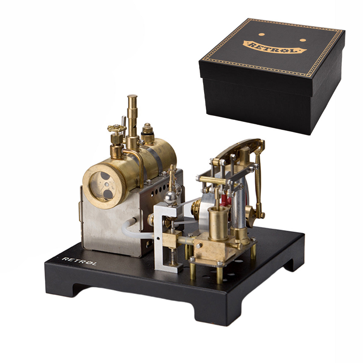 RETROL Metal Steam Engine Model with Boiler & Flyball Governor (84PCS ...