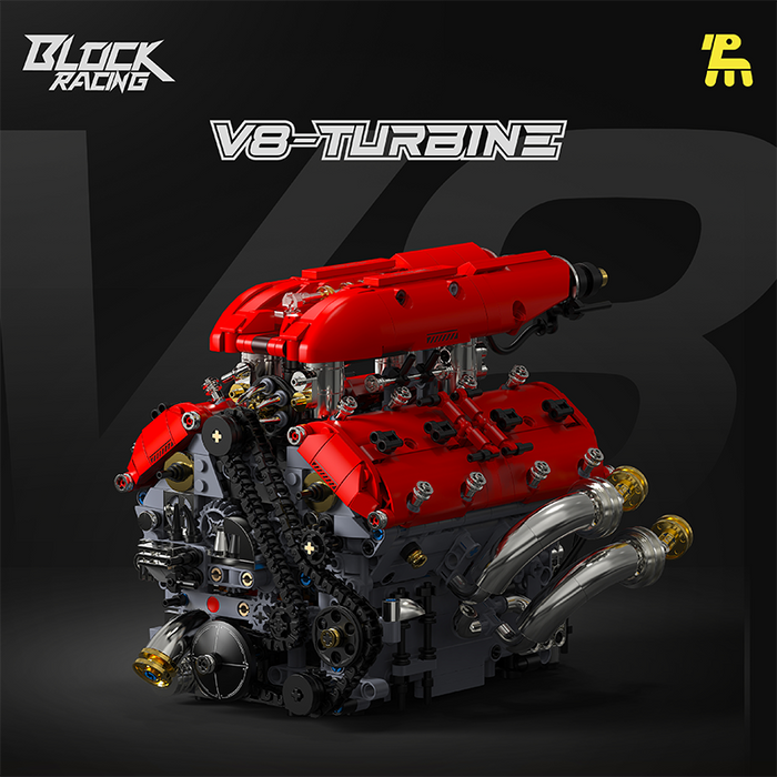 Ferrari V8 Engine Building Blocks Toy Set DOHC Naturally Aspirated MOC Motor Build Your Own V8 Engine - 350PCS