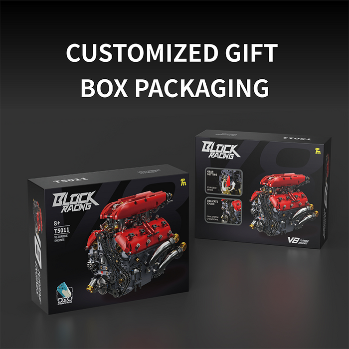 Ferrari V8 Engine Building Blocks Toy Set DOHC Naturally Aspirated MOC Motor Build Your Own V8 Engine - 350PCS