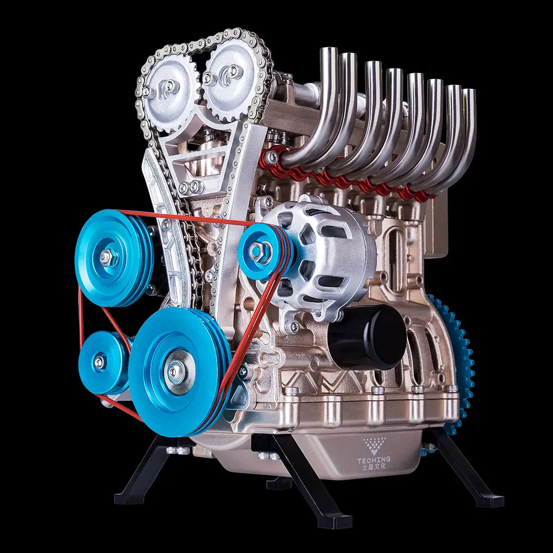 Kid Engine Models TECHING 4 Cylinder Car Engine Model Kit That Runs Gift for Kid Adult ...