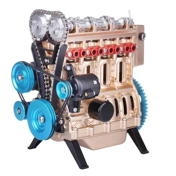 Kid Engine Models TECHING 4 Cylinder Car Engine Model Kit That Runs Gift for Kid Adult ...