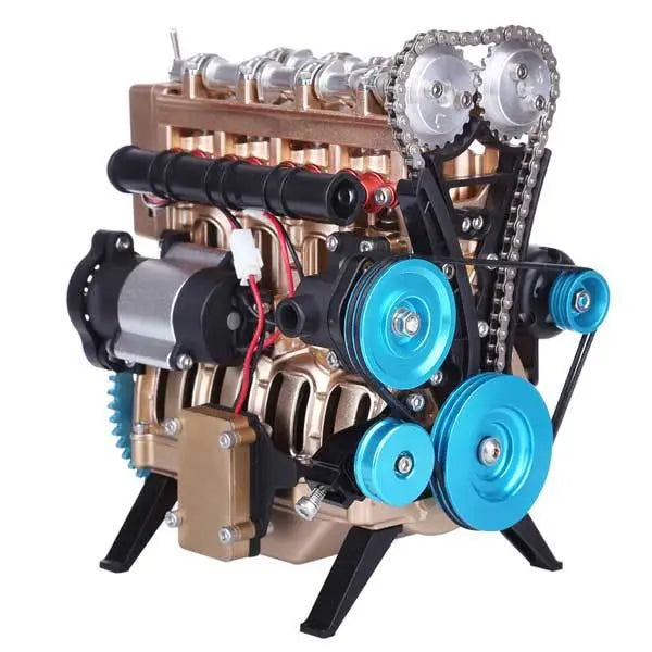 Kid Engine Models TECHING 4 Cylinder Car Engine Model Kit That Runs Gift for Kid Adult ...