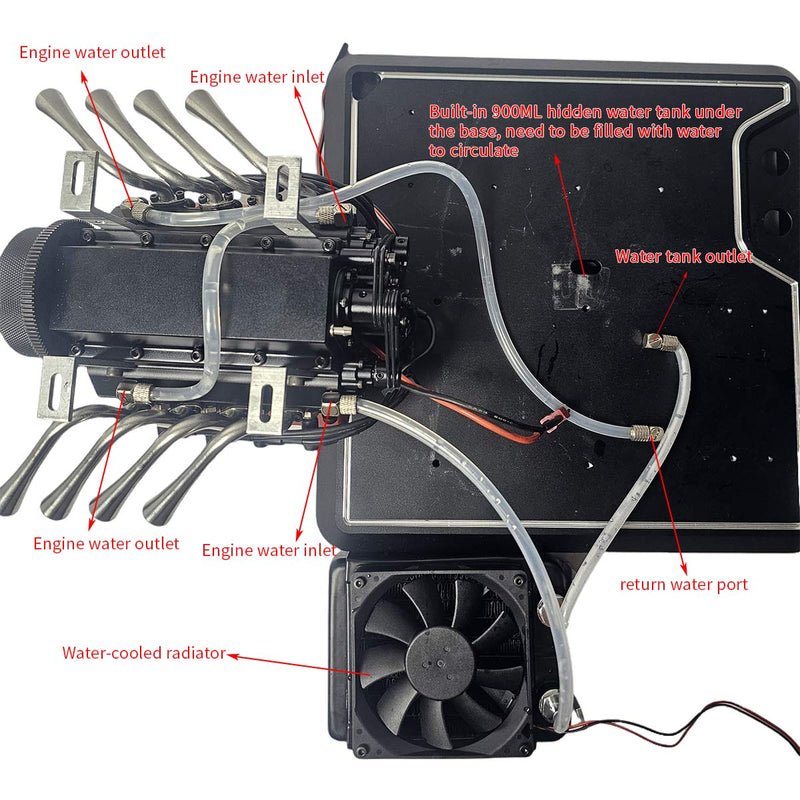 All-in-One Aluminum Alloy Base Starter Kit For TOYAN FS-V800WGP Engine Model Includes Ignition Set Water Cooling Set Battery and Charger enginediyshop