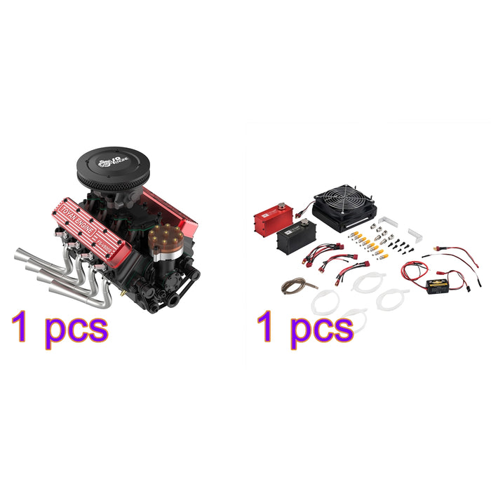 TOYAN FS-V800WGPC 1/10 Scale 28cc Water-Cooled Four-Stroke OHV V8 Gasoline Engine Model Kit - enginediyshop