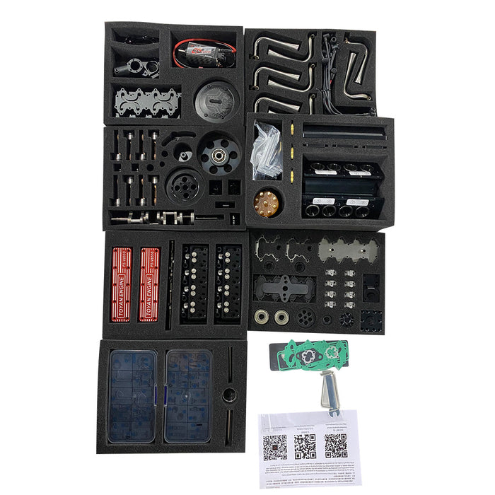 TOYAN FS-V800WGPC 1/10 Scale 28cc Water-Cooled Four-Stroke OHV V8 Gasoline Engine Model Kit - enginediyshop
