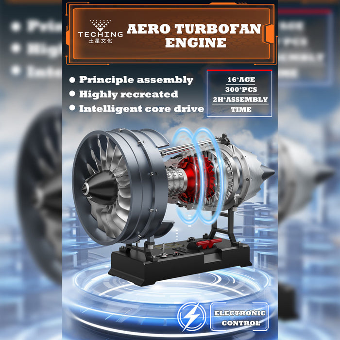 ClearEdge Mechanical Turbofan Engine Model Kit - 1/10 Scale 1000+ Piece DIY Assembly