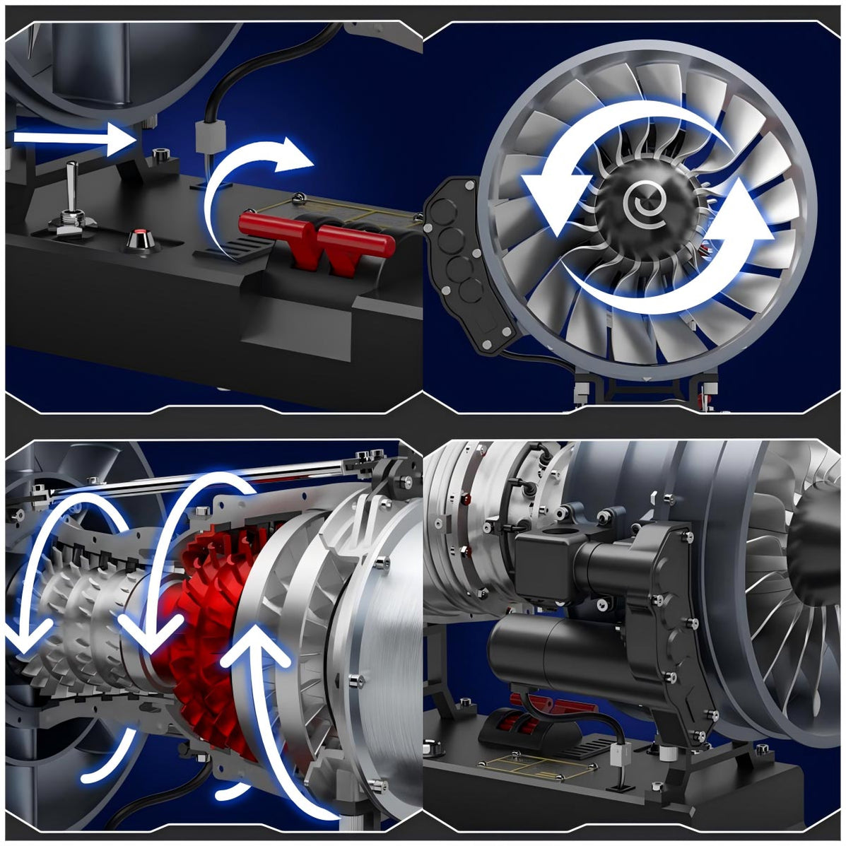 DM121 Dual Spool Turbofan Engine Model Kit High Bypass Ratio Engine ...