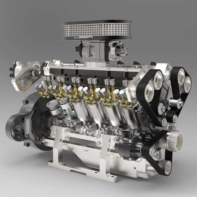 ENJOMOR V8 78CC DOHC Modelo de motor de combustión interna de gasolina eléctrica refrigerada por agua de ocho cilindros en forma de V de cuatro tiempos