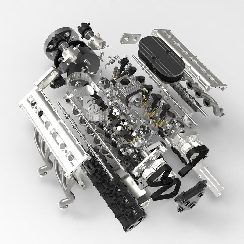 ENJOMOR V8 78CC DOHC Modelo de motor de combustión interna de gasolina eléctrica refrigerada por agua de ocho cilindros en forma de V de cuatro tiempos